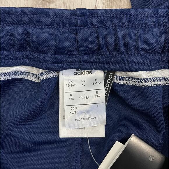 NWT Adidas Navy Blue Athletic Ankle Zip Track Pants White Stripes Boys XL 18-20 - Picture 13 of 13